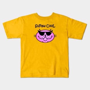 SuPaw CooL - PURRty in PINK Kids T-Shirt